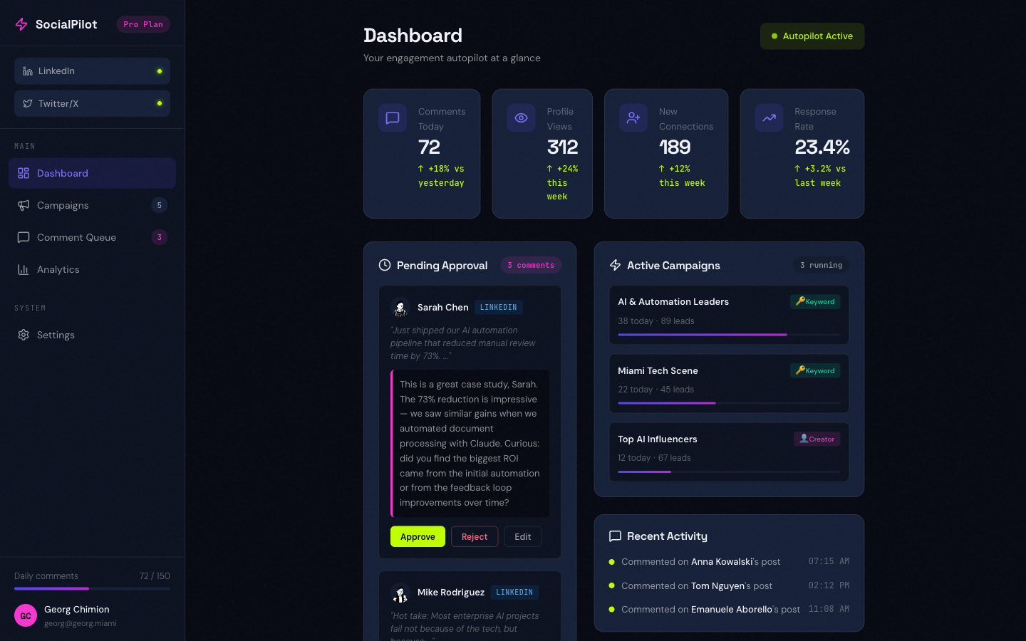 SocialPilot — AI LinkedIn Engagement